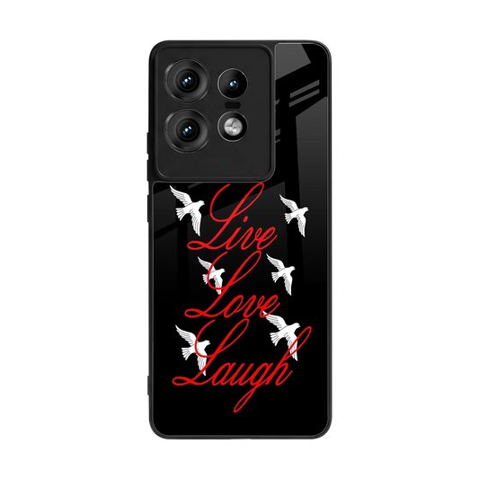 Live Love Laugh back phone cover | glass case for motorola edge 50 pro