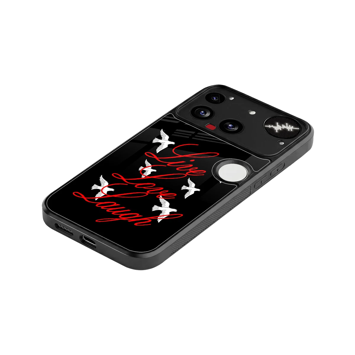 Live Love Laugh stylish phone case for nothing phone 3 | glossy glass and slim fit