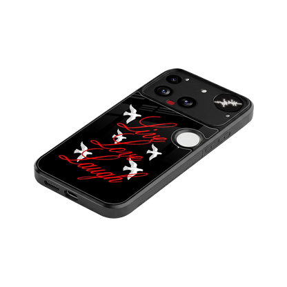 Live Love Laugh stylish phone case for nothing phone 3 | glossy glass and slim fit