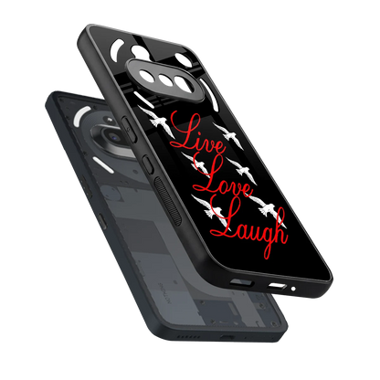 Live Love Laugh sleek nothing phone 3a cover with tempered glass back and TPU edges
