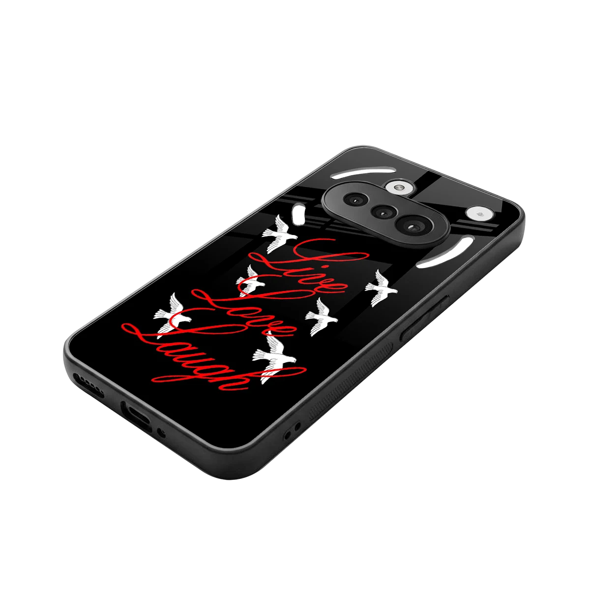 Live Love Laugh stylish phone case for nothing phone 3a | glossy glass and slim fit