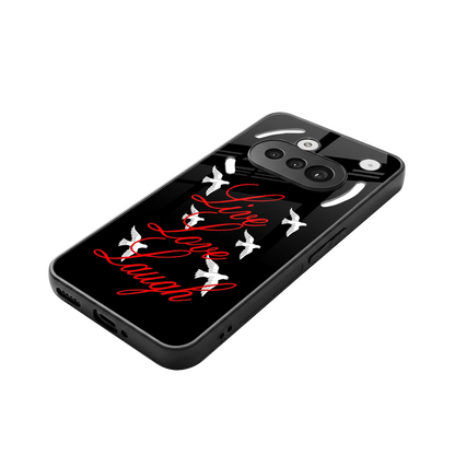 Live Love Laugh stylish phone case for nothing phone 3a | glossy glass and slim fit