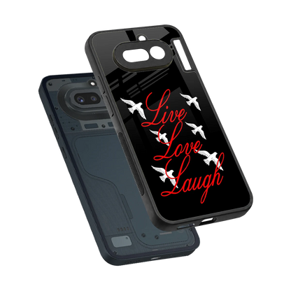 Live Love Laugh sleek nothing phone 4a cover with tempered glass back and TPU edges