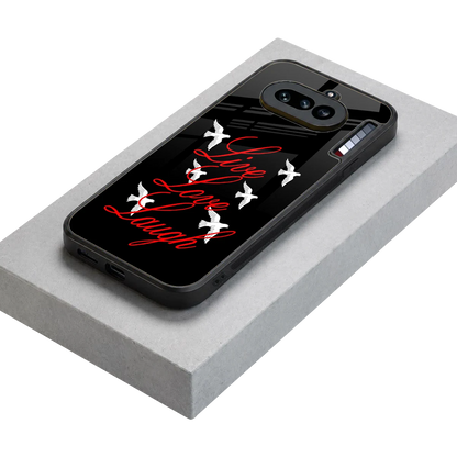 Live Love Laugh stylish phone case for nothing phone 4a | glossy glass and slim fit