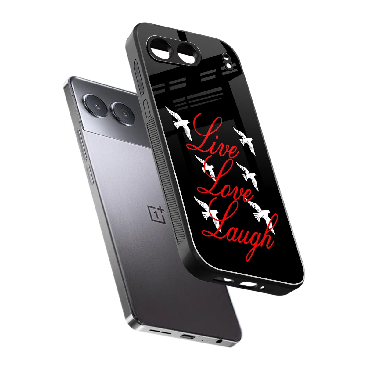 Live Love Laugh sleek oneplus nord 4 cover with tempered glass back and TPU edges