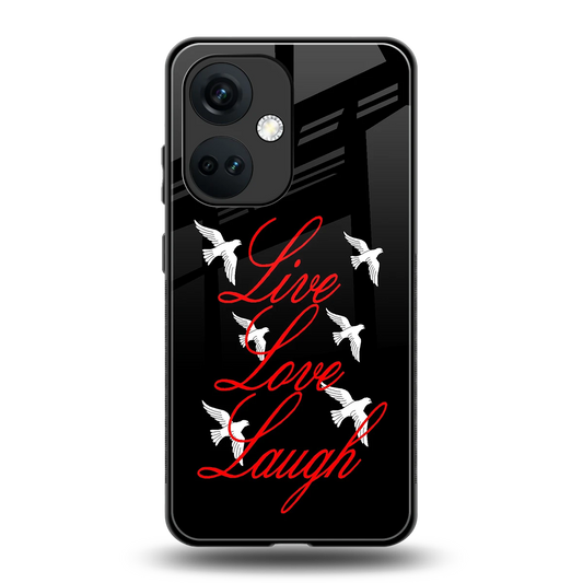 Live Love Laugh back phone cover | glass case for oneplus nord ce 3