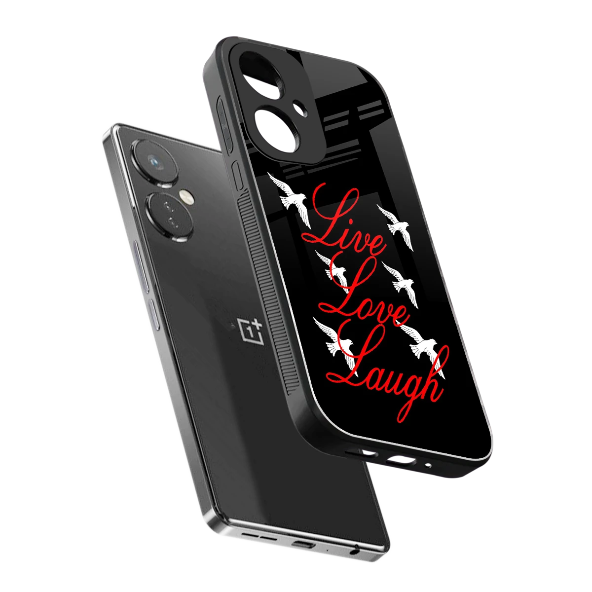 Live Love Laugh sleek oneplus nord ce 3 cover with tempered glass back and TPU edges