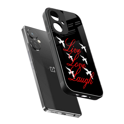 Live Love Laugh sleek oneplus nord ce 3 cover with tempered glass back and TPU edges