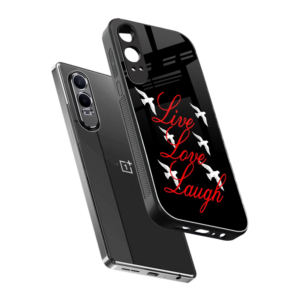 Live Love Laugh sleek oneplus nord ce 4 lite cover with tempered glass back and TPU edges