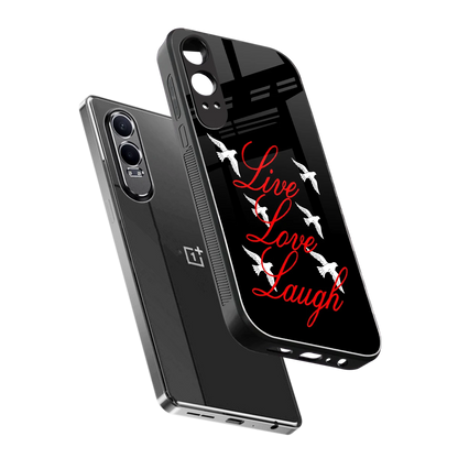 Live Love Laugh sleek oneplus nord ce 4 lite cover with tempered glass back and TPU edges