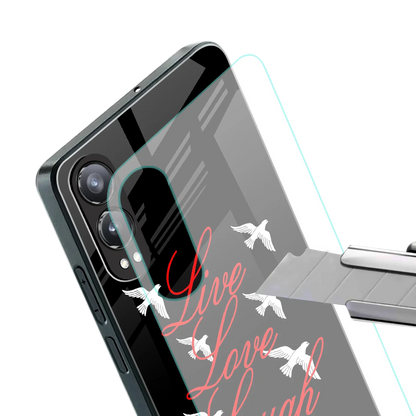 Live Love Laugh stylish phone case for oneplus nord ce 4 lite | glossy glass and slim fit