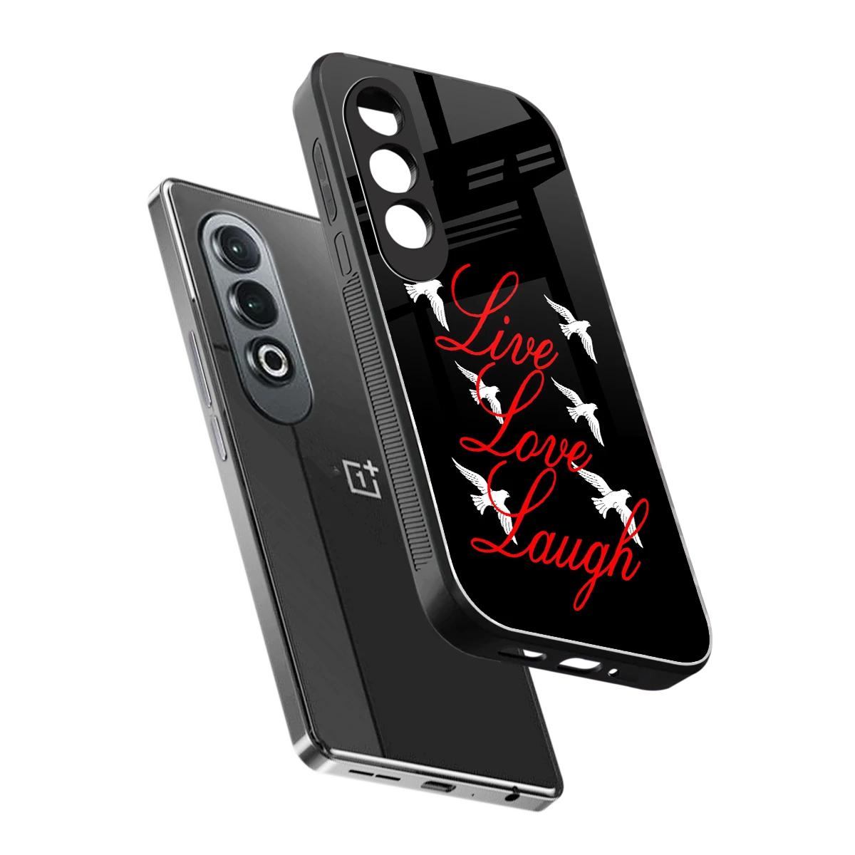 Live Love Laugh sleek oneplus nord ce 4 cover with tempered glass back and TPU edges