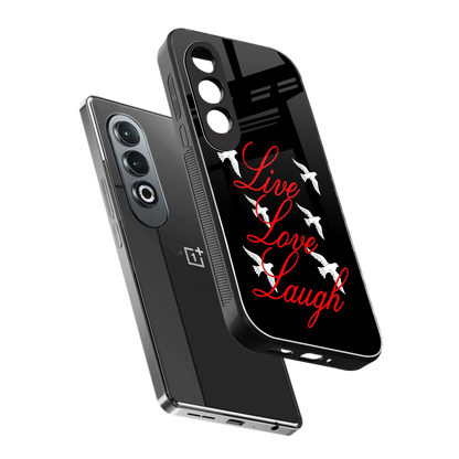 Live Love Laugh sleek oneplus nord ce 4 cover with tempered glass back and TPU edges