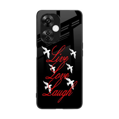 Live Love Laugh back phone cover | glass case for oneplus nord ce 3 lite