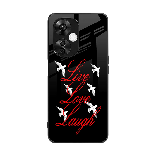 Live Love Laugh back phone cover | glass case for oneplus nord ce 3 lite