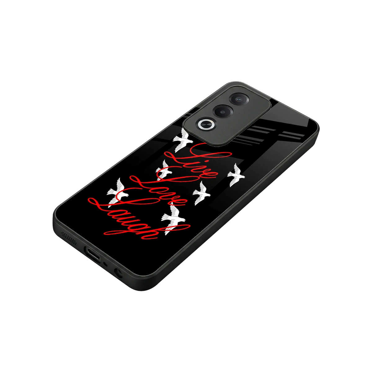 Live Love Laugh stylish phone case for oppo a3 pro | glossy glass and slim fit