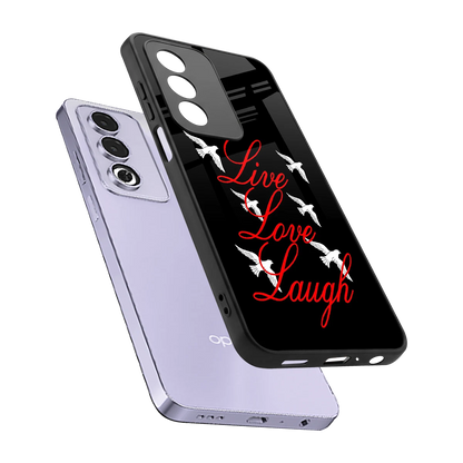 Live Love Laugh sleek oppo a3 pro cover with tempered glass back and TPU edges