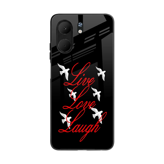 Live Love Laugh back phone cover | glass case for oppo a5x 5g