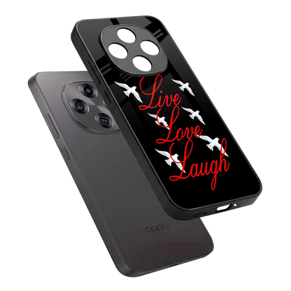 Live Love Laugh sleek oppo f31 pro 5g cover with tempered glass back and TPU edges