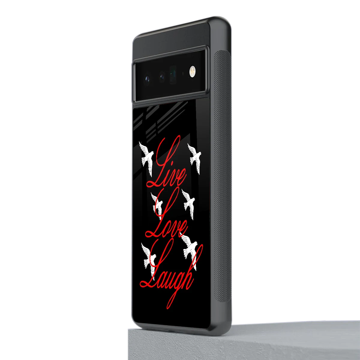 Live Love Laugh stylish phone case for google pixel 6 pro | glossy glass and slim fit