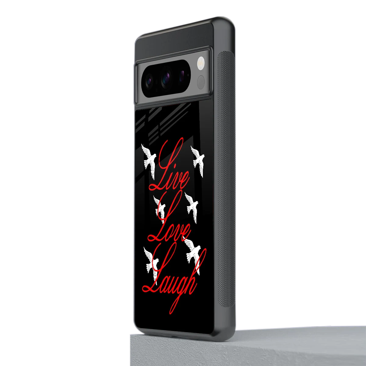 Live Love Laugh stylish phone case for google pixel 8 pro | glossy glass and slim fit