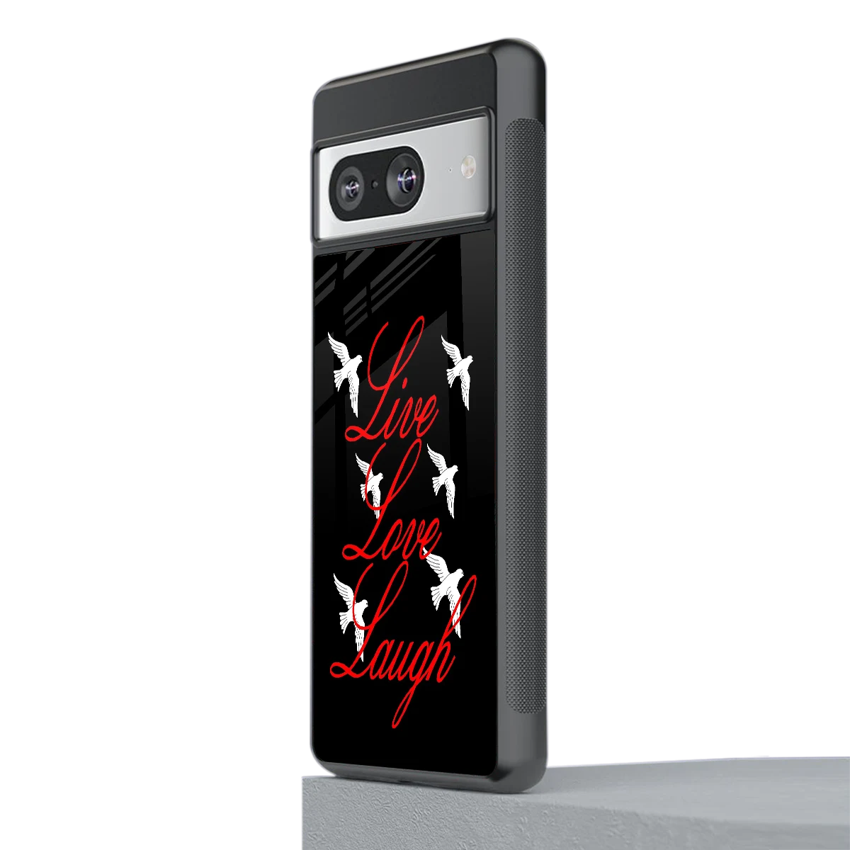 Live Love Laugh stylish phone case for google pixel 8 | glossy glass and slim fit