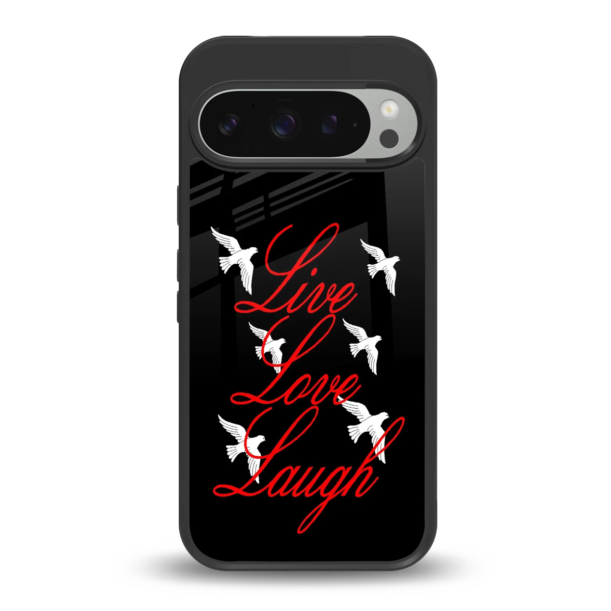 Live Love Laugh back phone cover | glass case for google pixel 9 pro