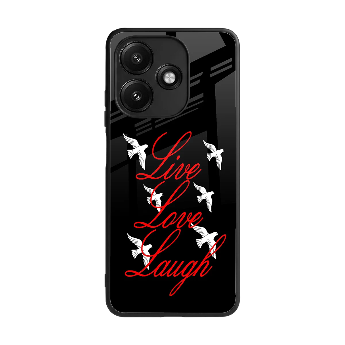 Live Love Laugh back phone cover | glass case for redmi 12 5g