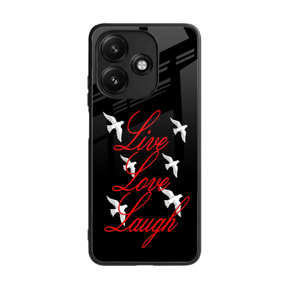 Live Love Laugh back phone cover | glass case for redmi 12 5g