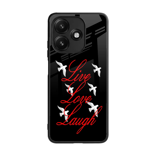 Live Love Laugh back phone cover | glass case for redmi 12 5g