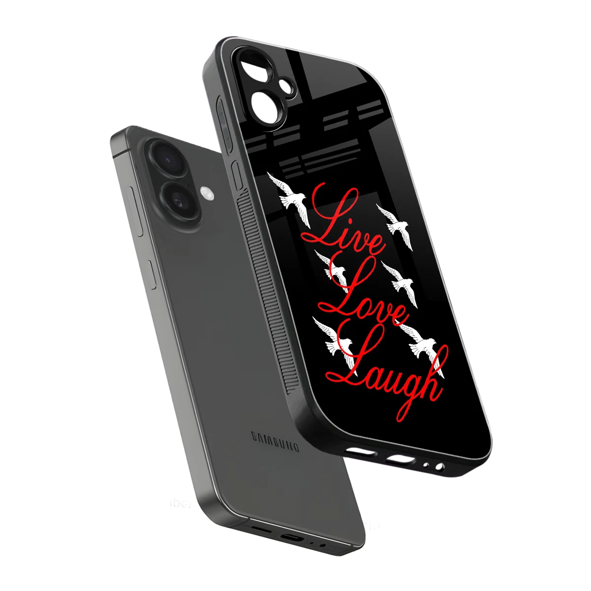 Live Love Laugh sleek samsung galaxy a06 5g cover with tempered glass back and TPU edges