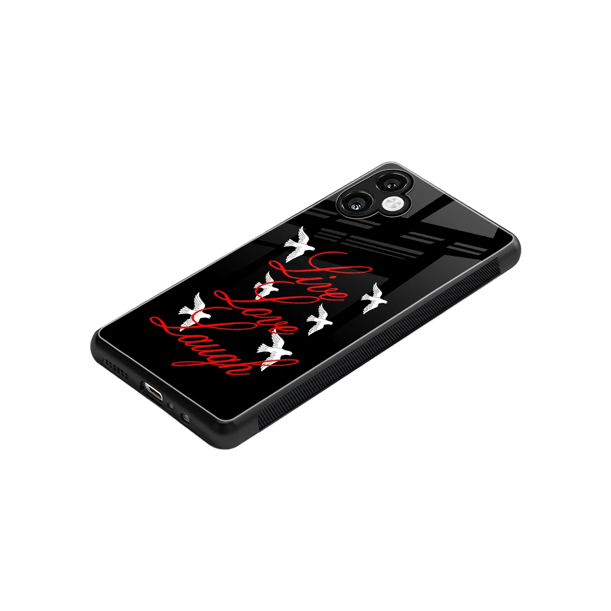 Live Love Laugh stylish phone case for samsung galaxy a06 5g | glossy glass and slim fit
