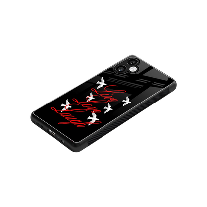Live Love Laugh stylish phone case for samsung galaxy a06 5g | glossy glass and slim fit