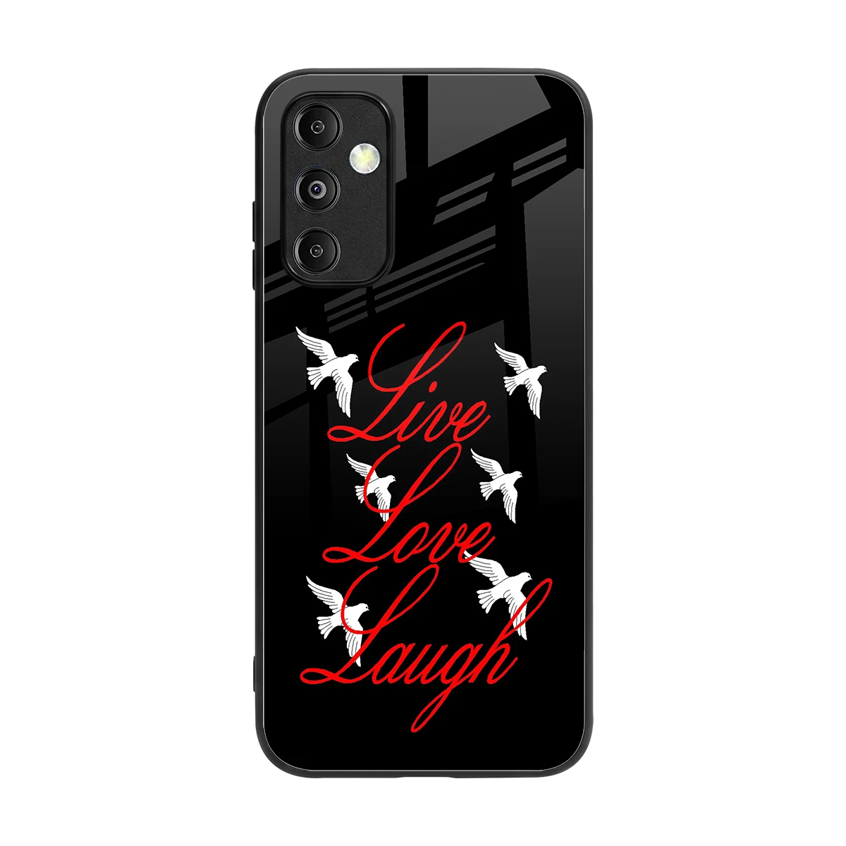 Live Love Laugh back phone cover | glass case for samsung galaxy m14 5g
