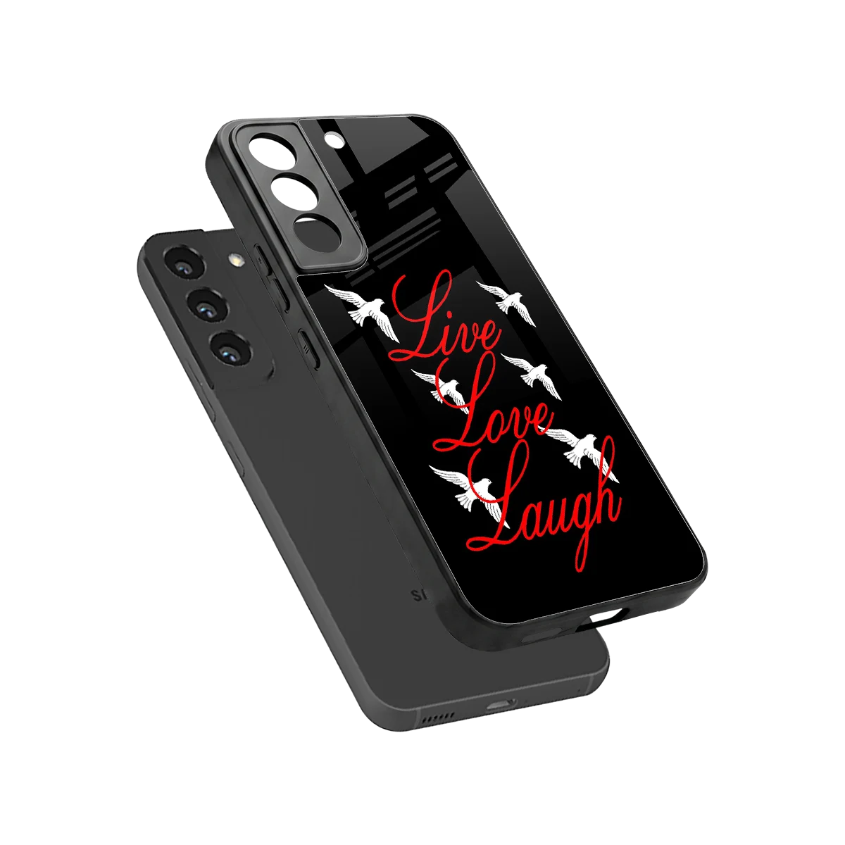 Live Love Laugh sleek samsung galaxy s22 cover with tempered glass back and TPU edges