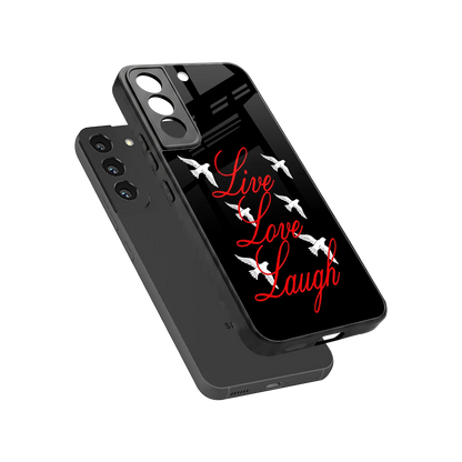 Live Love Laugh sleek samsung galaxy s22 cover with tempered glass back and TPU edges