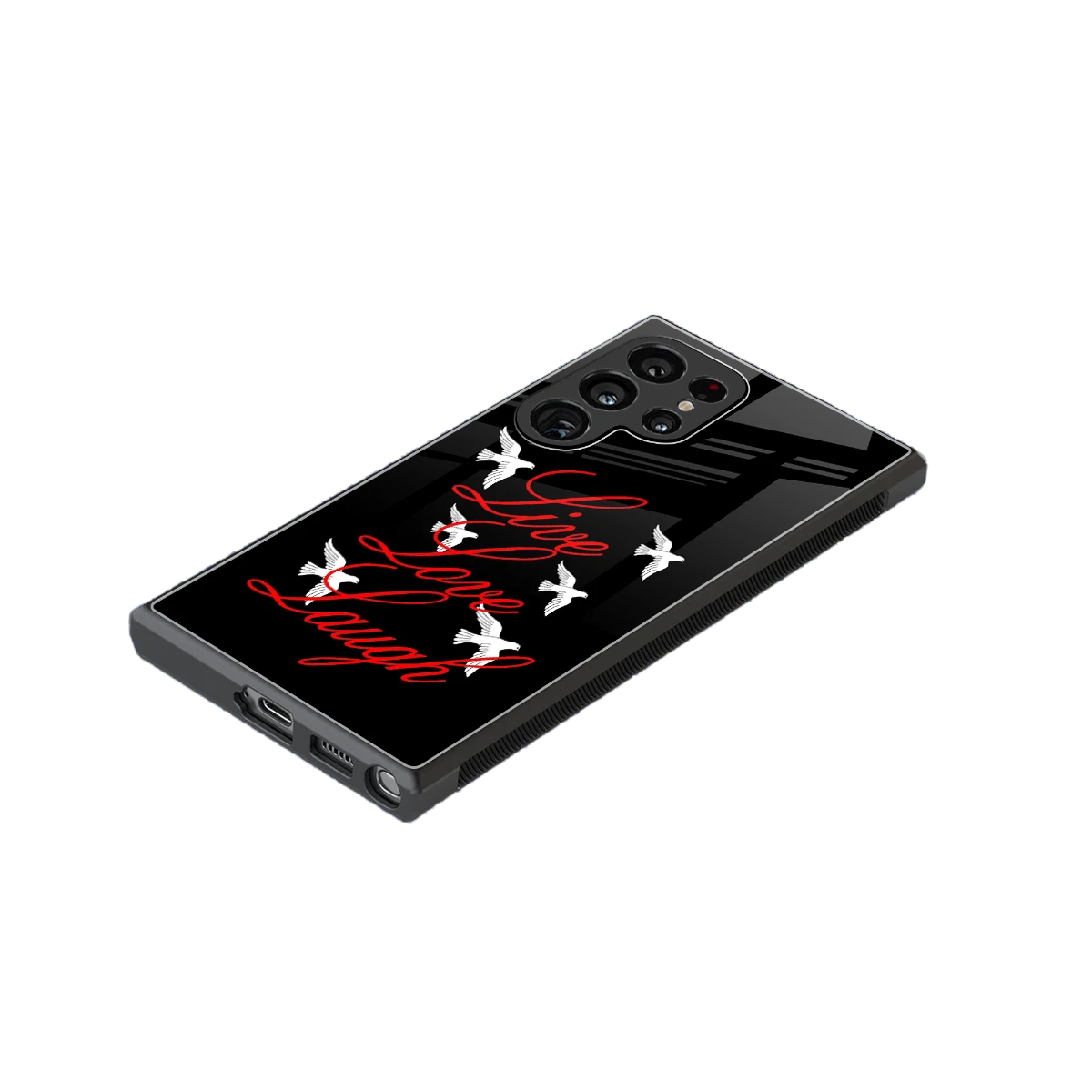 Live Love Laugh stylish phone case for samsung galaxy s23 ultra | glossy glass and slim fit