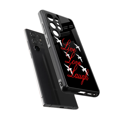 Live Love Laugh sleek samsung galaxy s25 ultra cover with tempered glass back and TPU edges