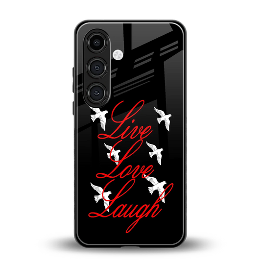 Live Love Laugh back phone cover | glass case for samsung galaxy s23 fe