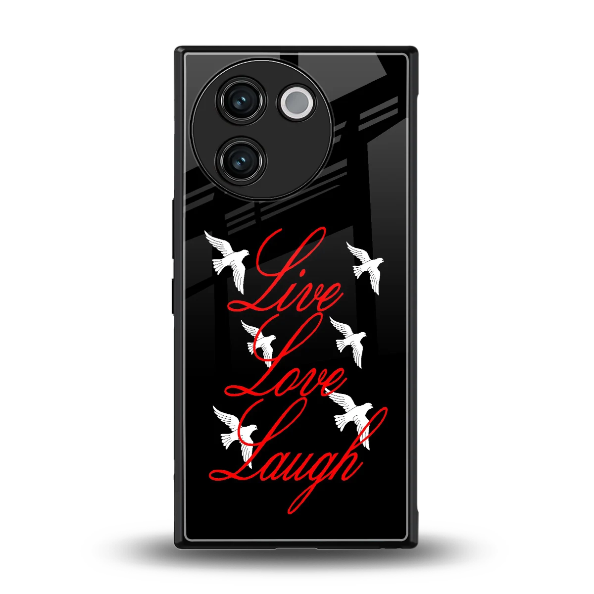 Live Love Laugh back phone cover | glass case for vivo v30e