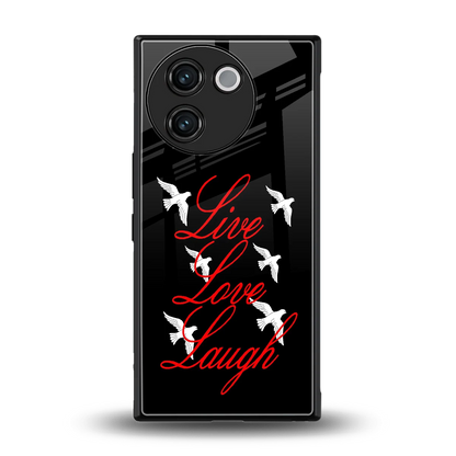 Live Love Laugh back phone cover | glass case for vivo v30e