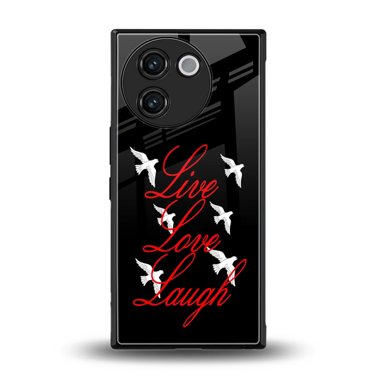 Live Love Laugh back phone cover | glass case for vivo v30e