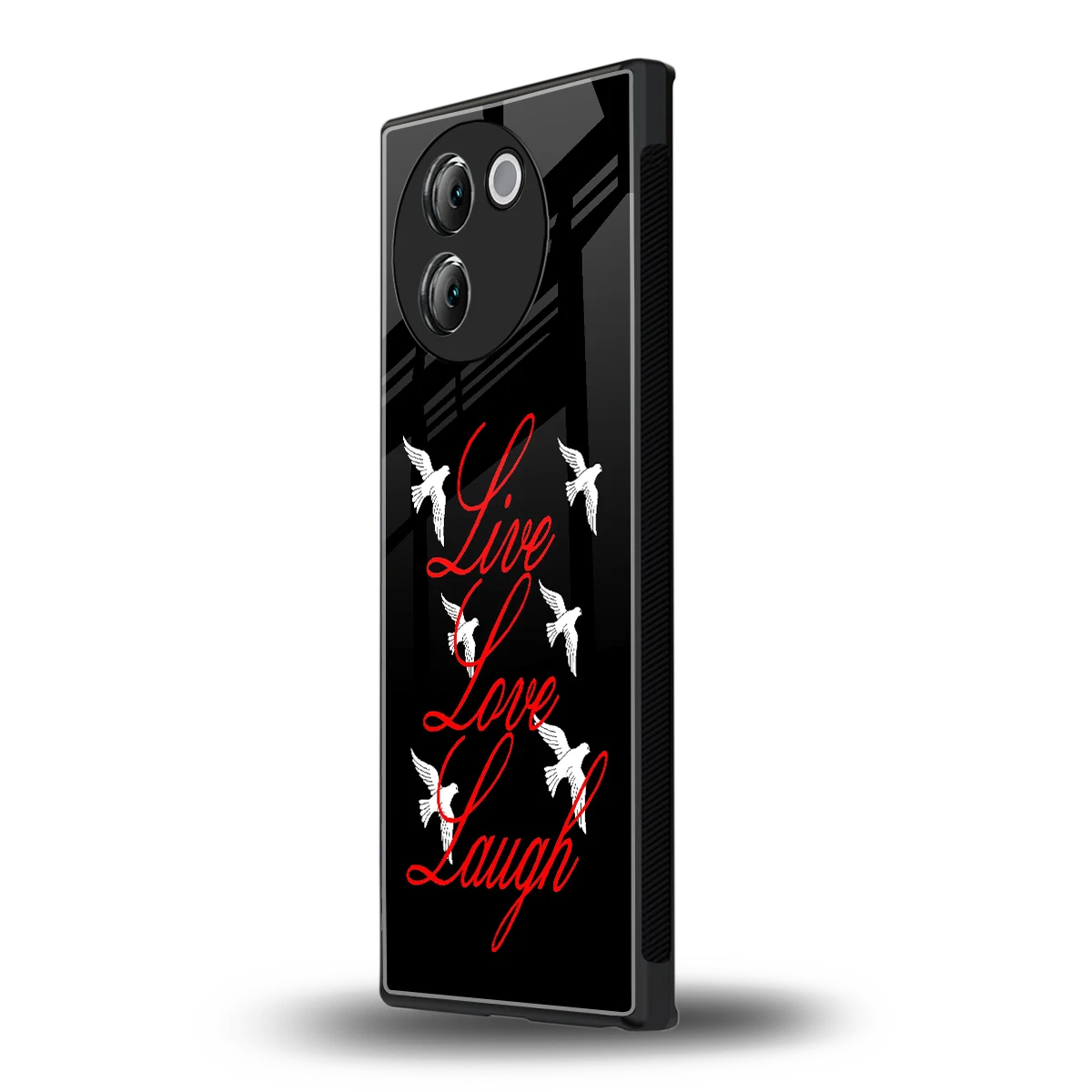Live Love Laugh vivo v30e mobile cover | shockproof glass phone case