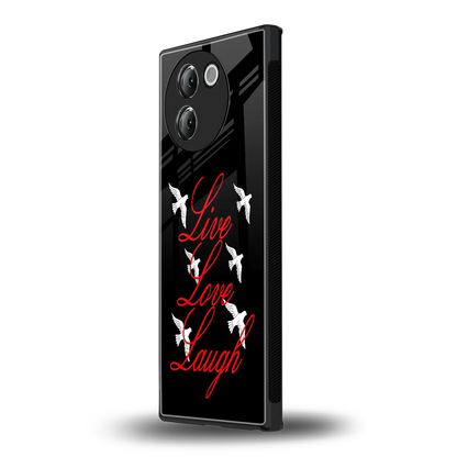 Live Love Laugh vivo v30e mobile cover | shockproof glass phone case
