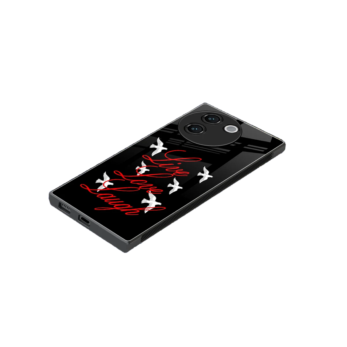 Live Love Laugh stylish phone case for vivo v30e | glossy glass and slim fit