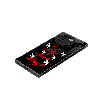 Live Love Laugh stylish phone case for vivo v30e | glossy glass and slim fit