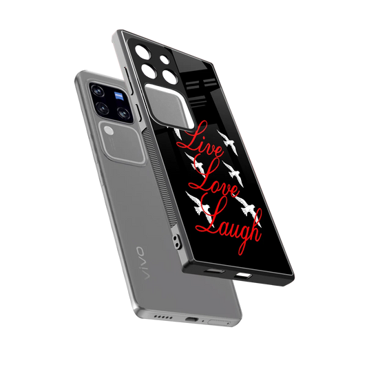 Live Love Laugh sleekvivo v30 pro cover with tempered glass back and TPU edges
