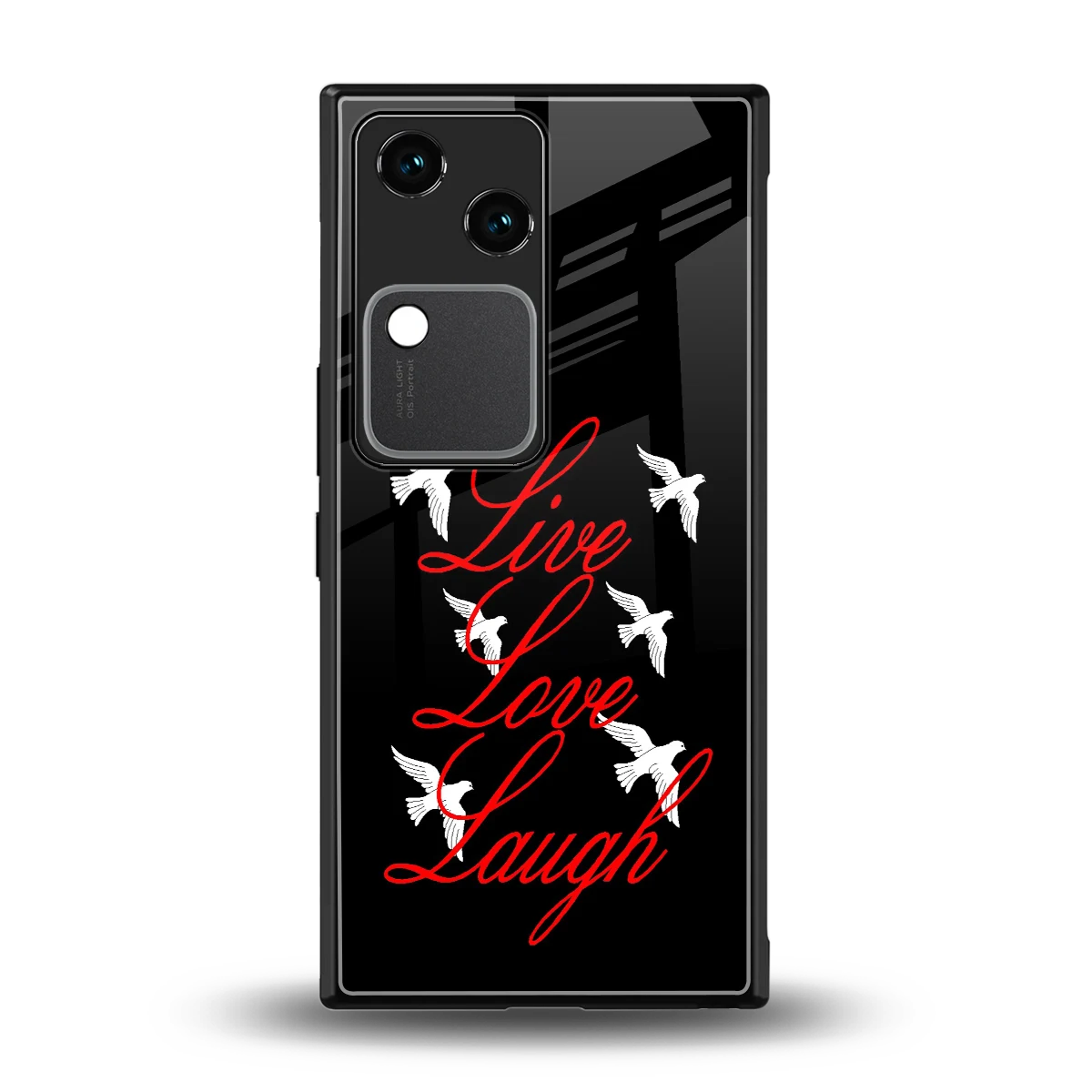 Live Love Laugh back phone cover | glass case for vivo v30