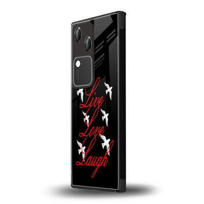 Live Love Laugh vivo v30 mobile cover | shockproof glass phone case