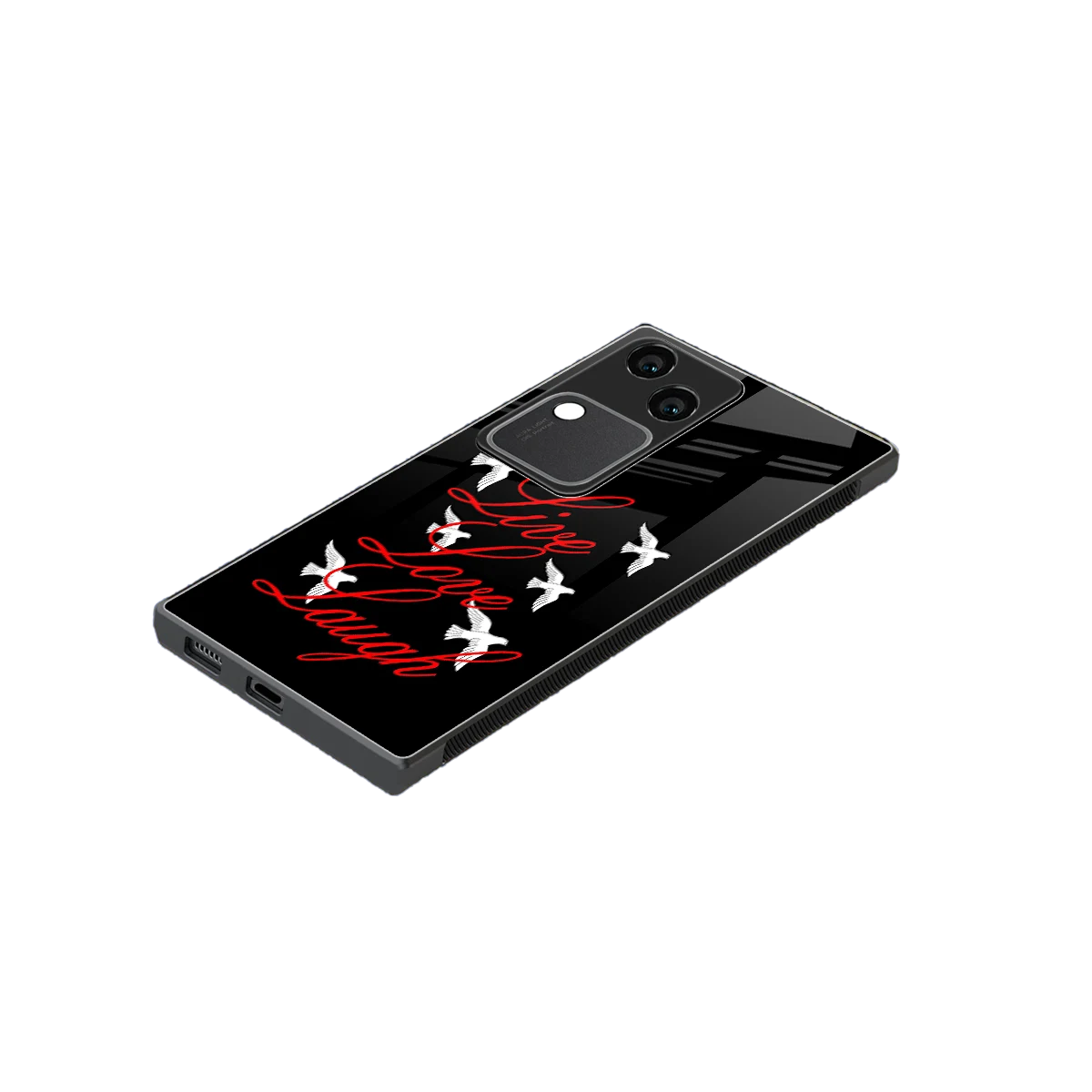 Live Love Laugh stylish phone case for vivo v30 | glossy glass and slim fit